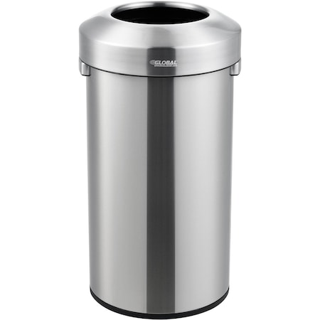 Global Industrial 16 Gallon Stainless Steel Round Open Top Receptacle 641423SS